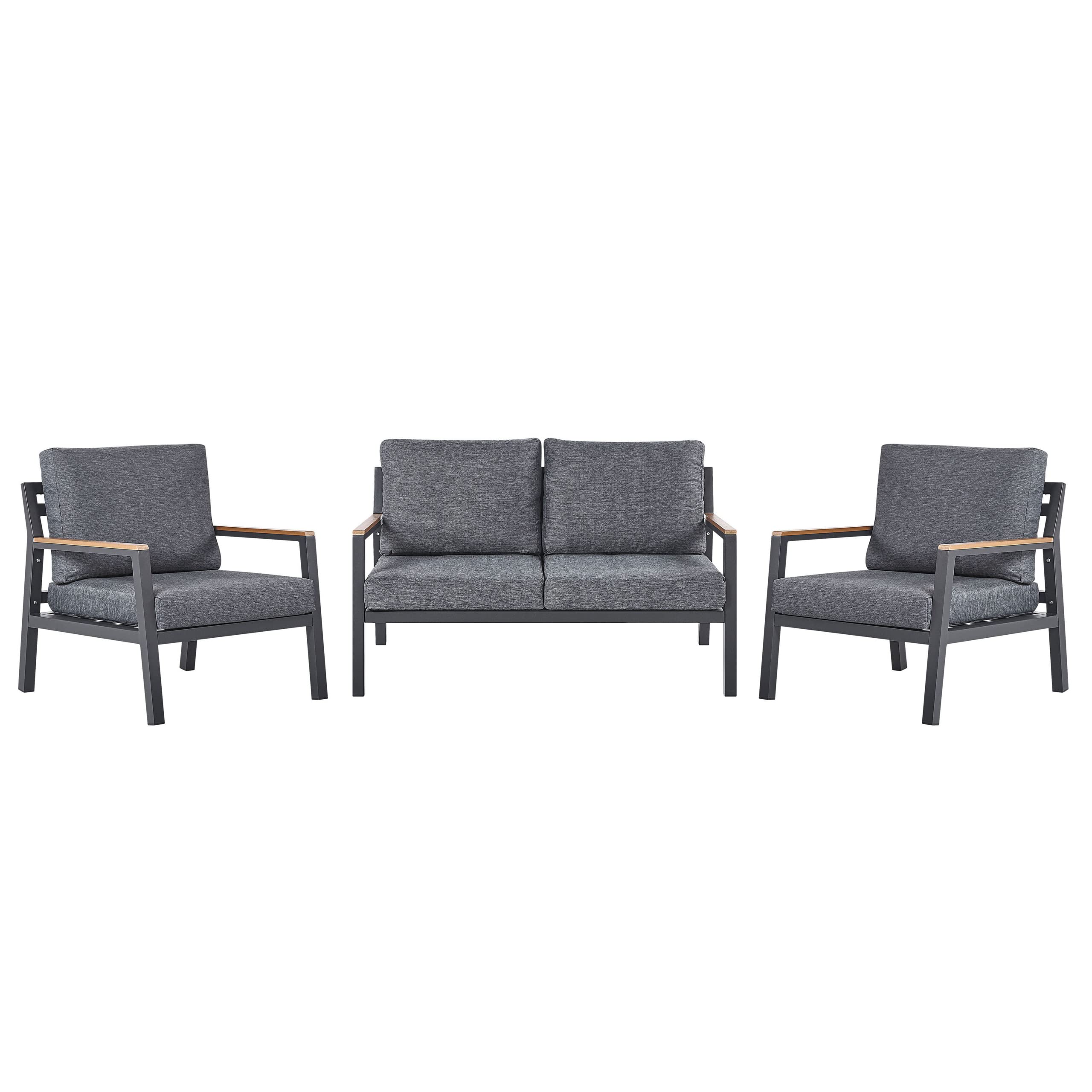 beliani-delia-lounge-set-aluminium-dunkelgrau-4-sitzer image 4