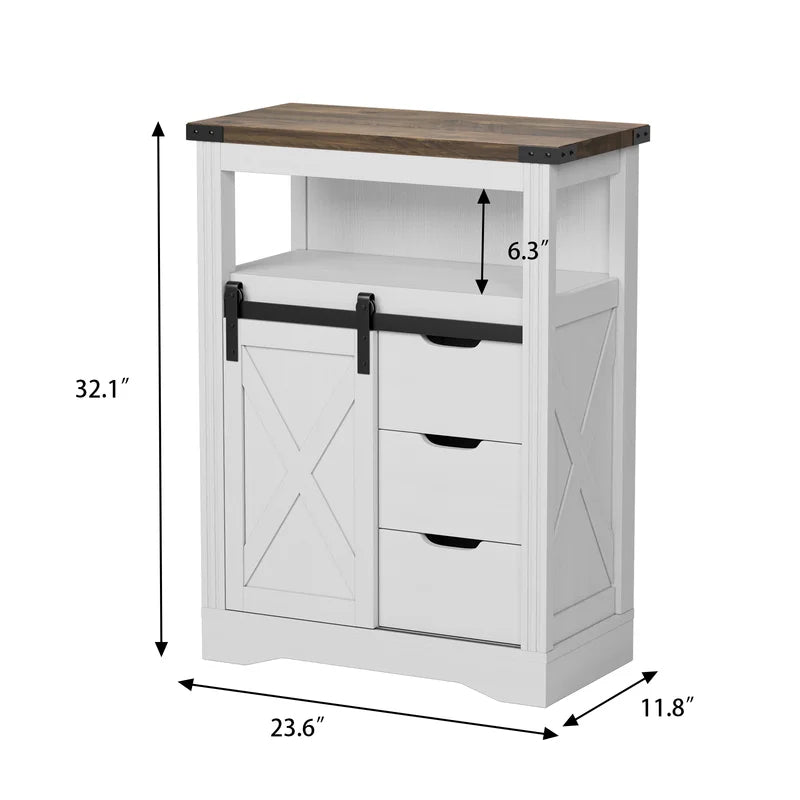 homall-shelf-sideboard-landhaus-3-schubladen-schiebet-r-holz image 3