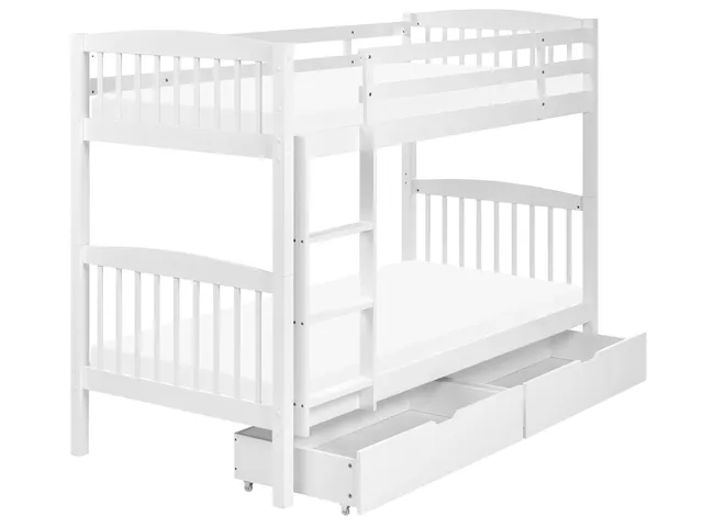 beliani-revin-hochbett-90x200-wei-kiefer-mit-schubladen image 1