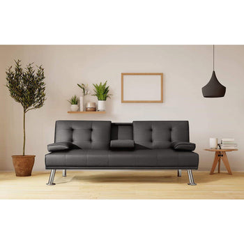 homall-sofa-futon-kunstleder-schlafsofa-schwarz-165-cm image 6