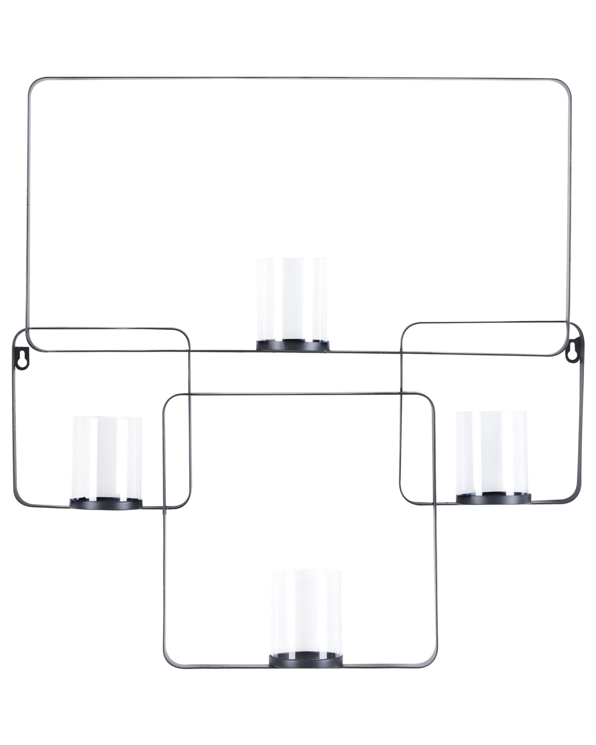 beliani-palawan-wandkerzenhalter-metall-schwarz-4-flammig image 1