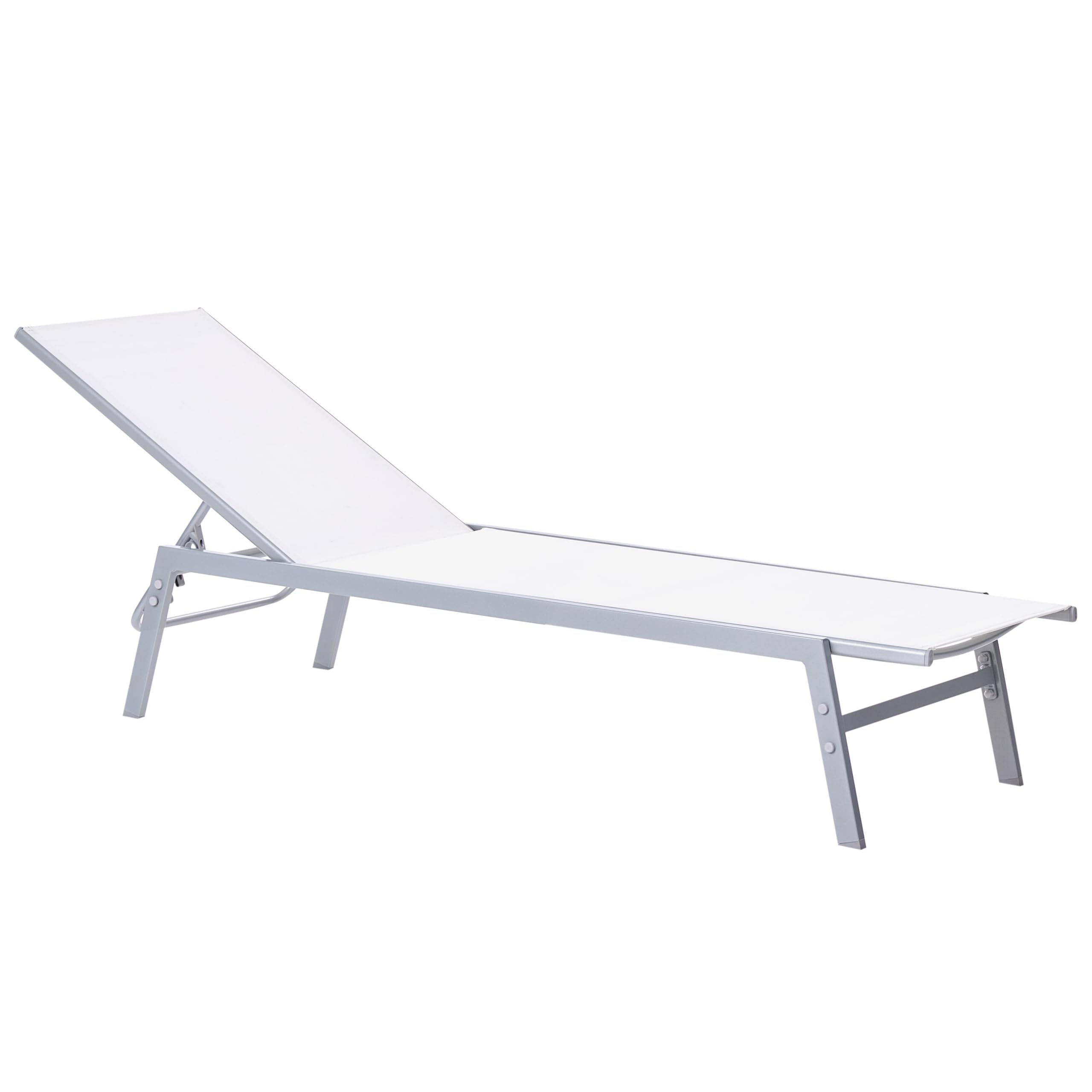 beliani-noli-gartenliege-wei-verstellbar-mesh-6-stufig image 4