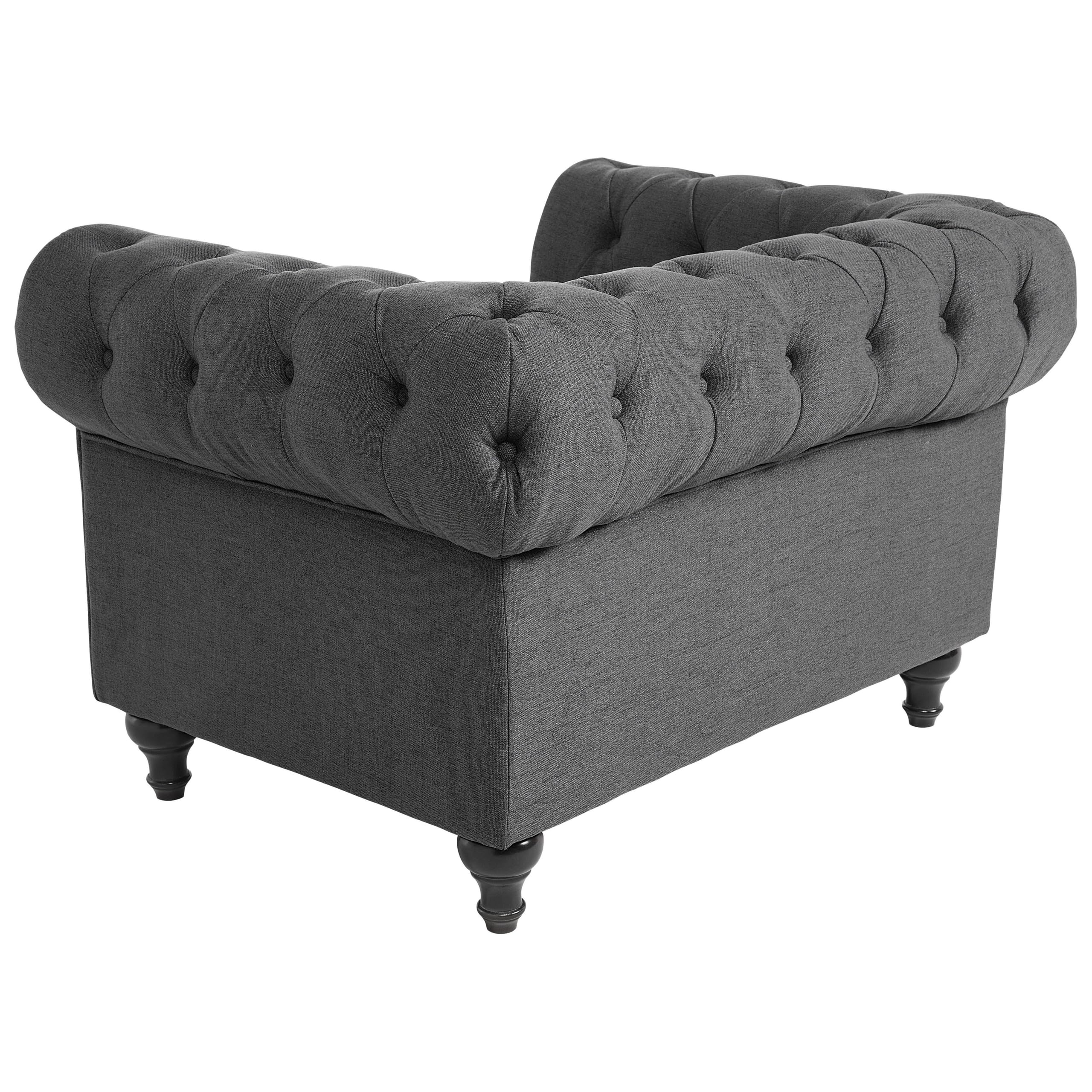 beliani-chesterfield-sessel-grau-polstersessel-stoff-knopfheftung image 5