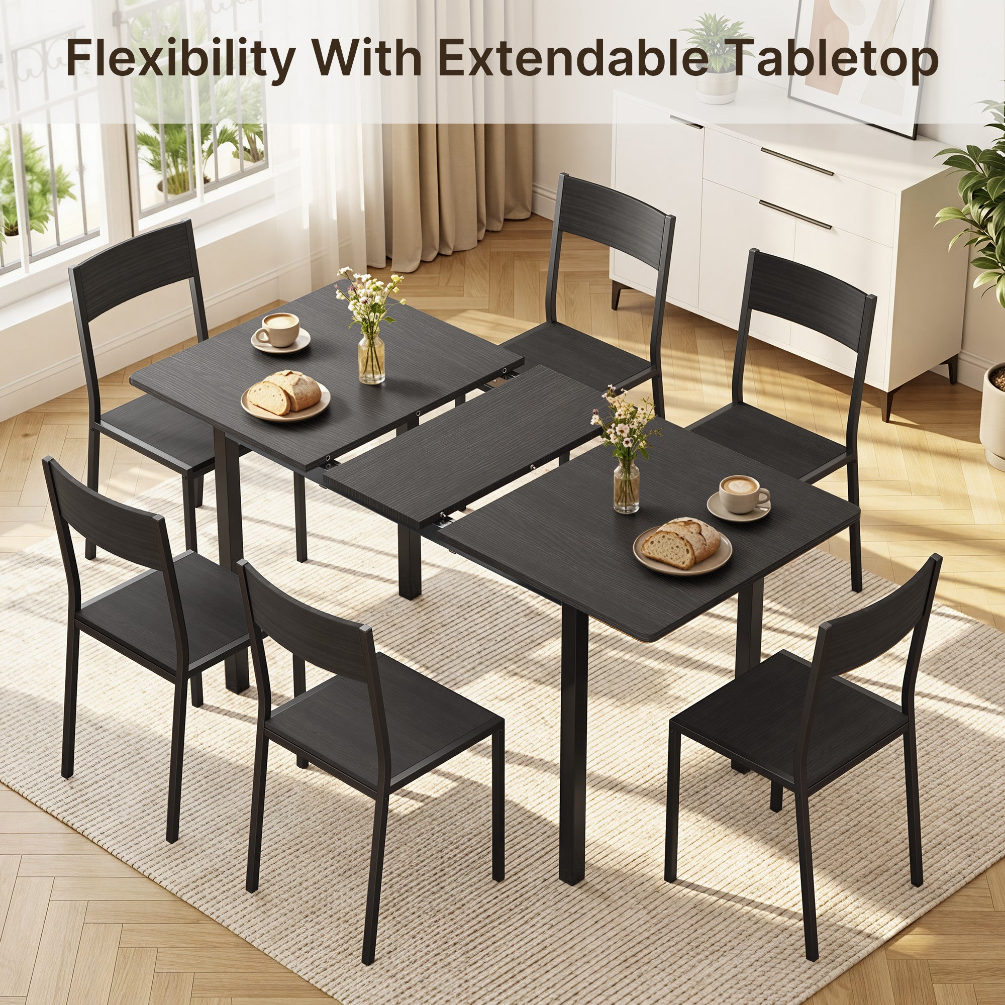 bealife-tb78-essgruppe-ausziehbar-retro-braun-110-140-cm-7-tlg image 8