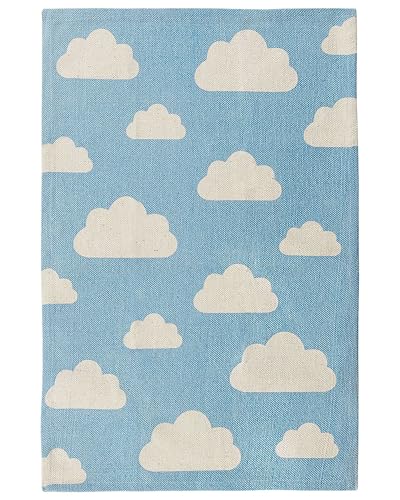 beliani-gwalijar-kinderteppich-blau-wolken-60x90-cm-baumwolle image 7