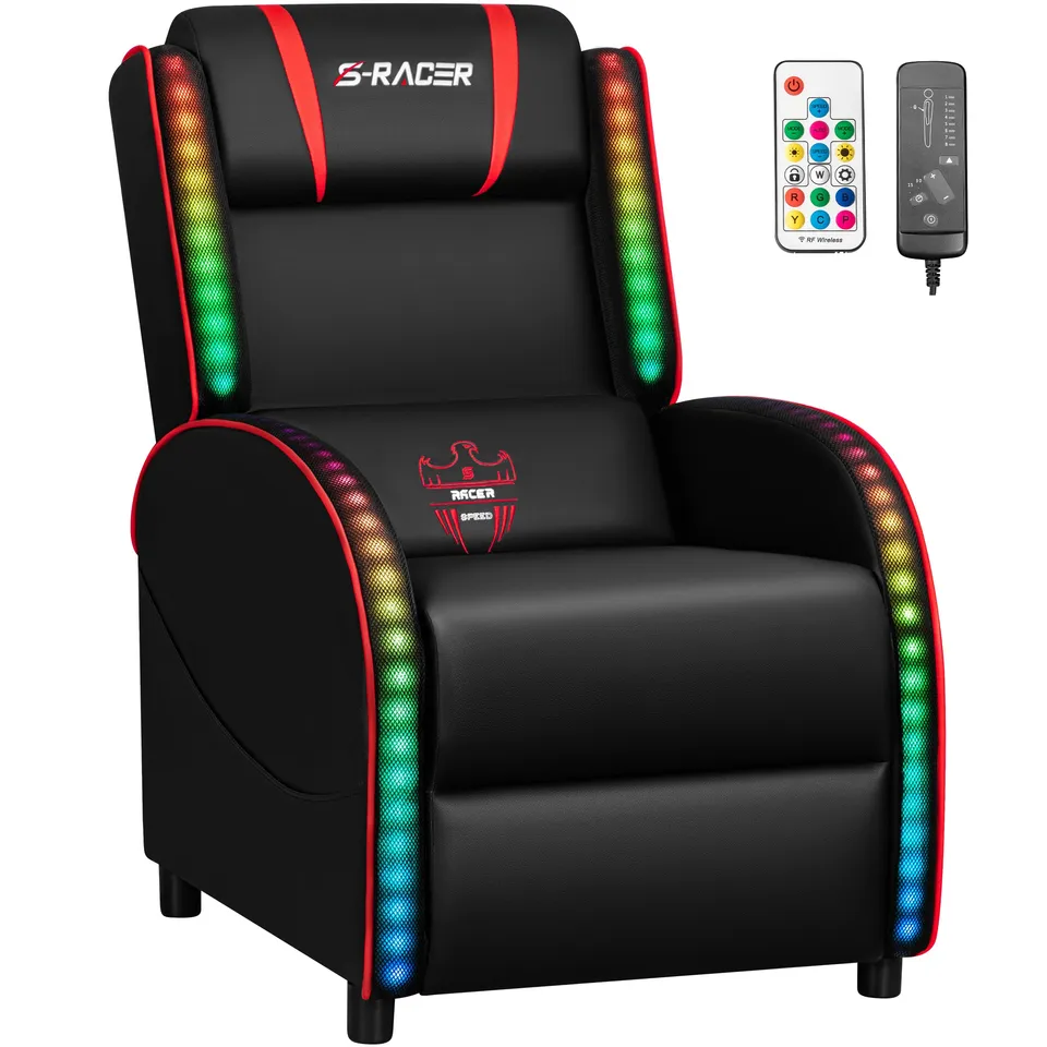 homall-gaming-recliner-gaming-sessel-grau-mit-led-massage image 1