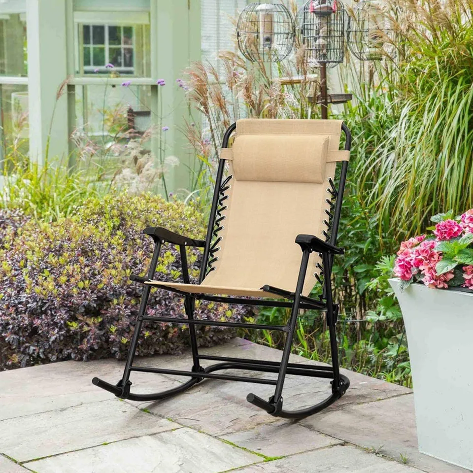 homall-schaukelstuhl-zero-gravity-beige-gartenliege image 1