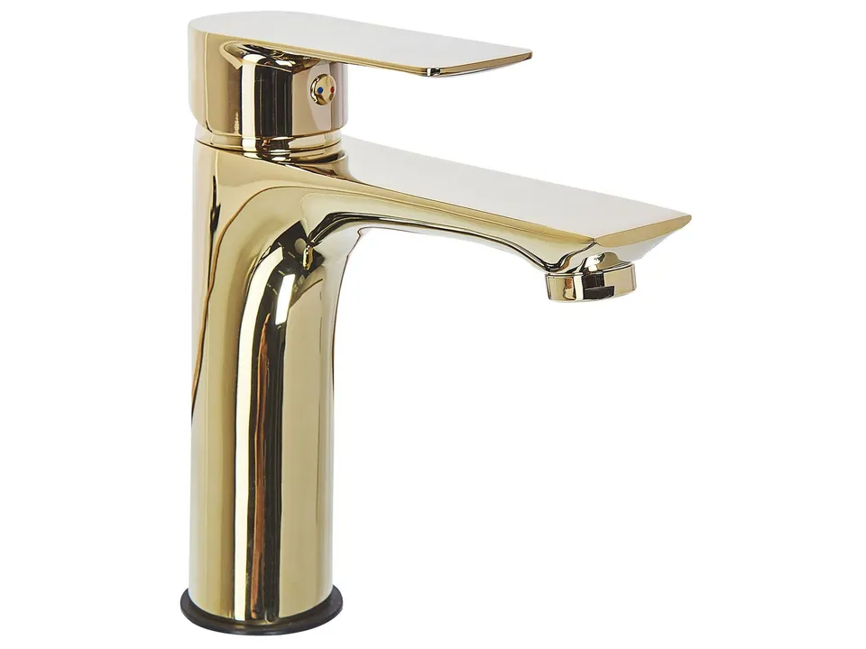 beliani-berloi-wasserhahn-messing-gold-waschtischarmatur-gl-nzend image 1