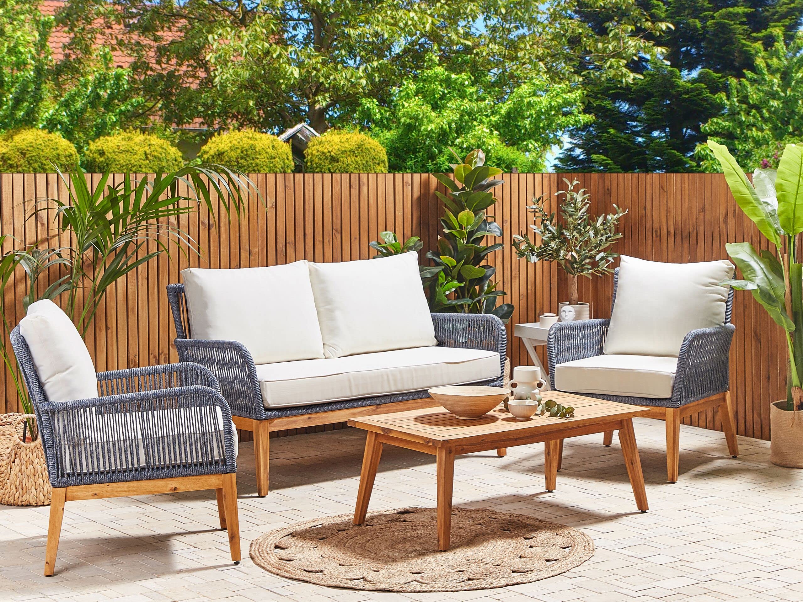 beliani-merano-ii-loungeset-akazie-4-sitzer-blau-creme image 2