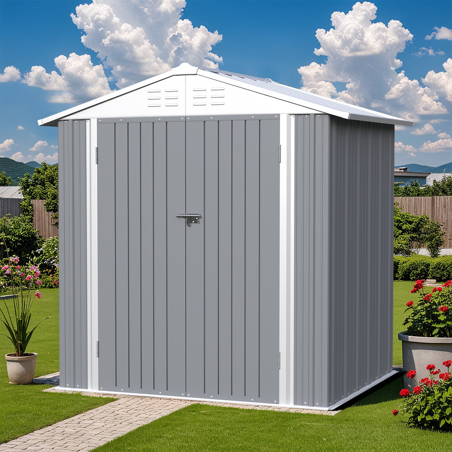 homall-metal-shed-ger-tehaus-4x6-grau-abschlie-bar image 5