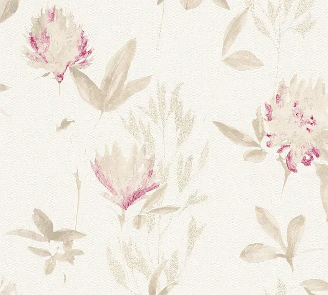 a-s-cr-ation-designdschungel-tapete-blumen-beige-lila-glitter image 1