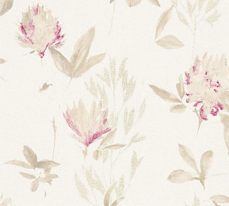 a-s-cr-ation-designdschungel-tapete-blumen-beige-lila-glitter image 1