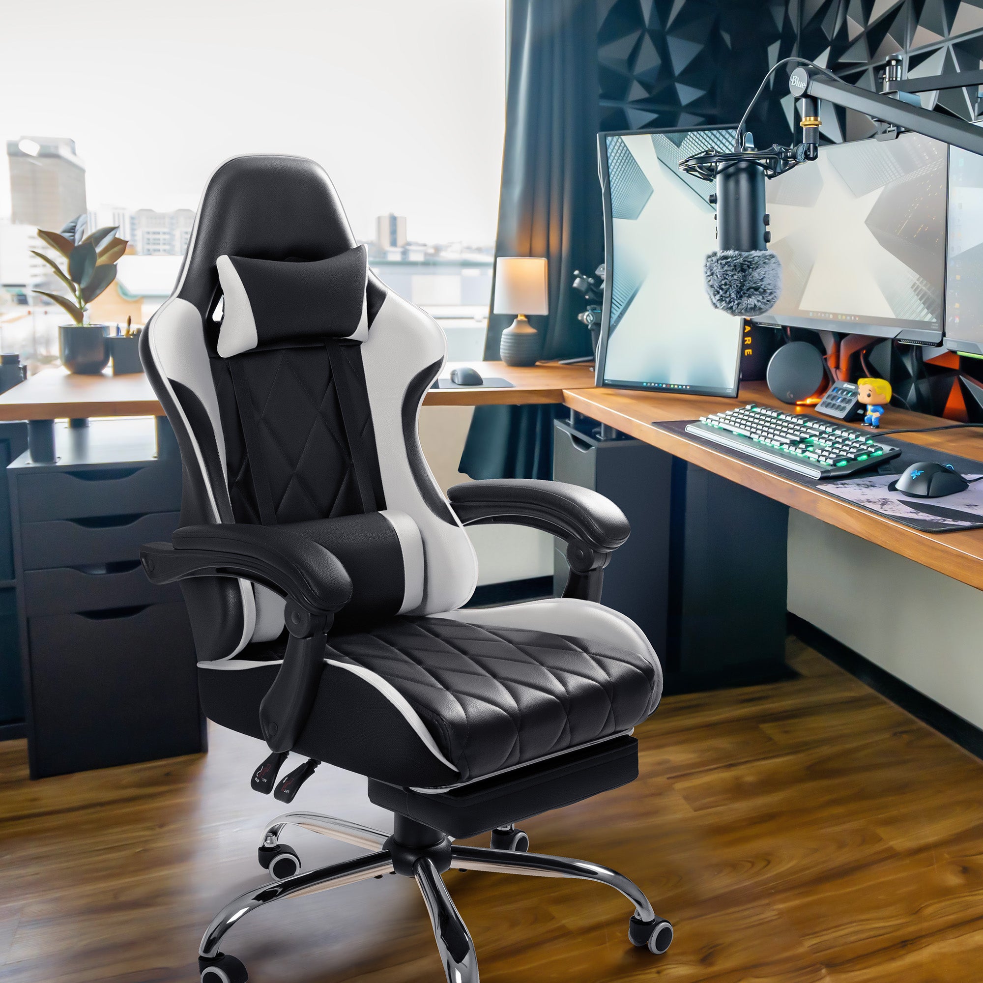 homall-gaming-chair-gamingstuhl-wei-mit-massage-und-fu-ablage image 3