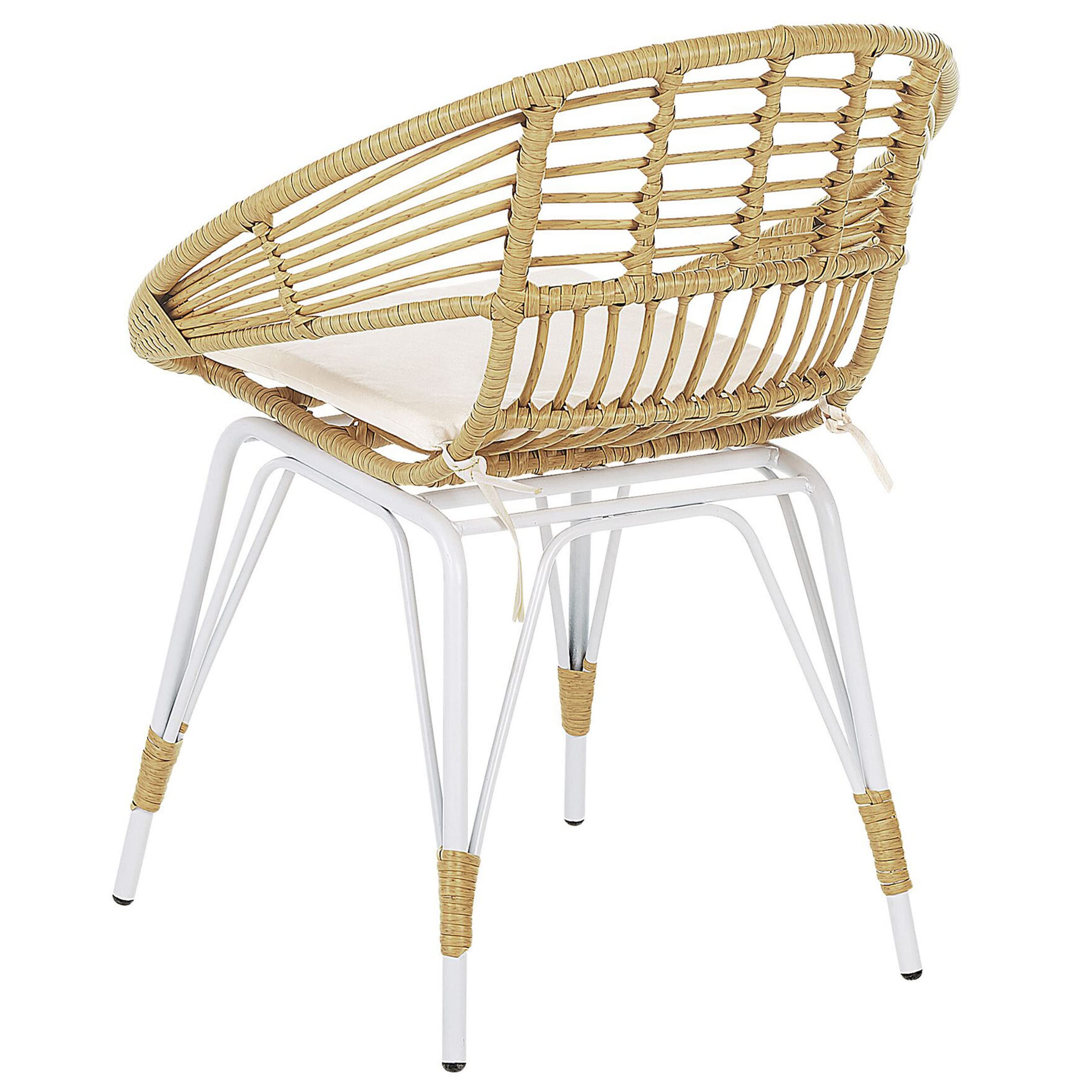 beliani-pellaro-balkonset-rattan-hellbraun-beige-2-sitzer image 6