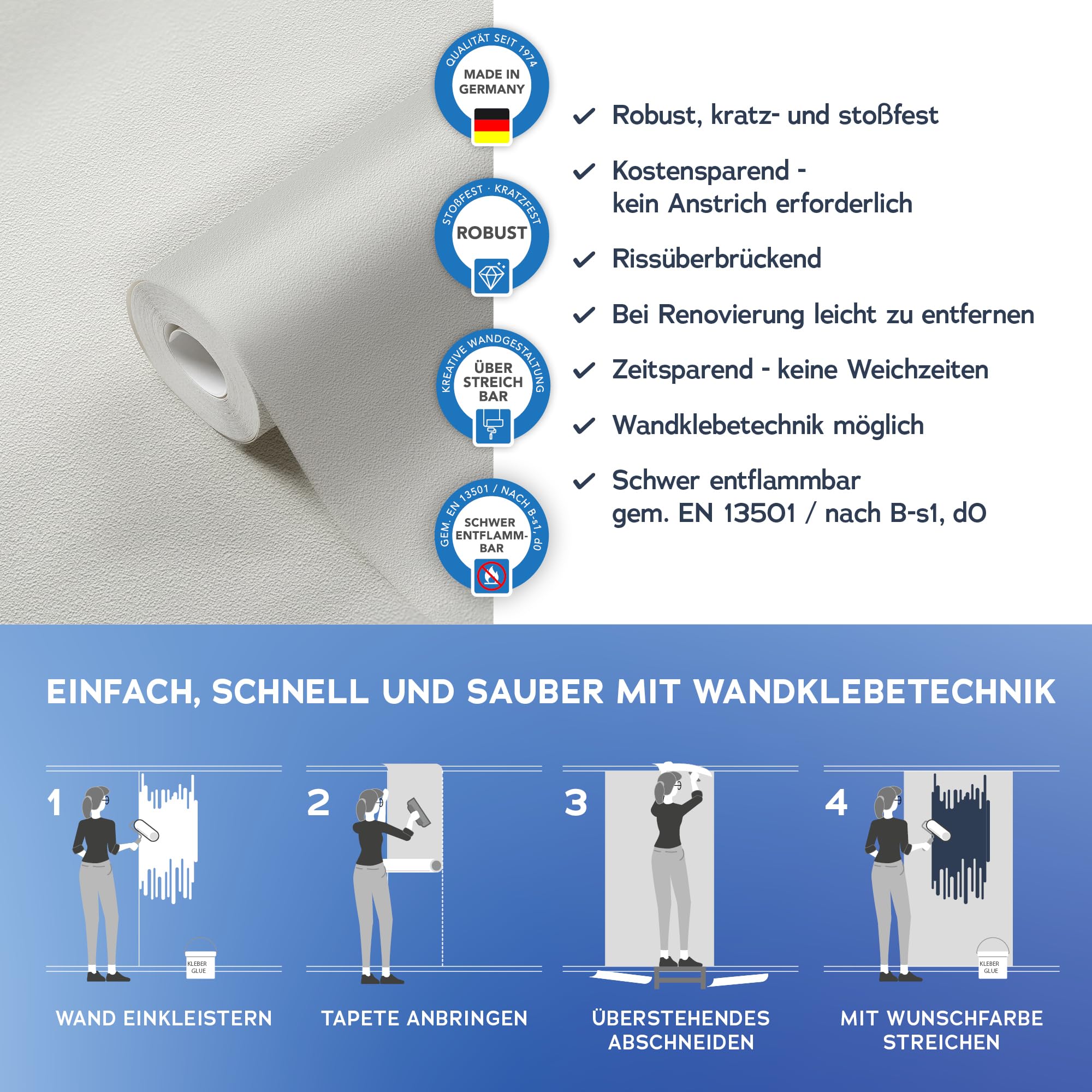 a-s-cr-ation-uni-vliestapete-berstreichbar-wei-sehr-fein image 3