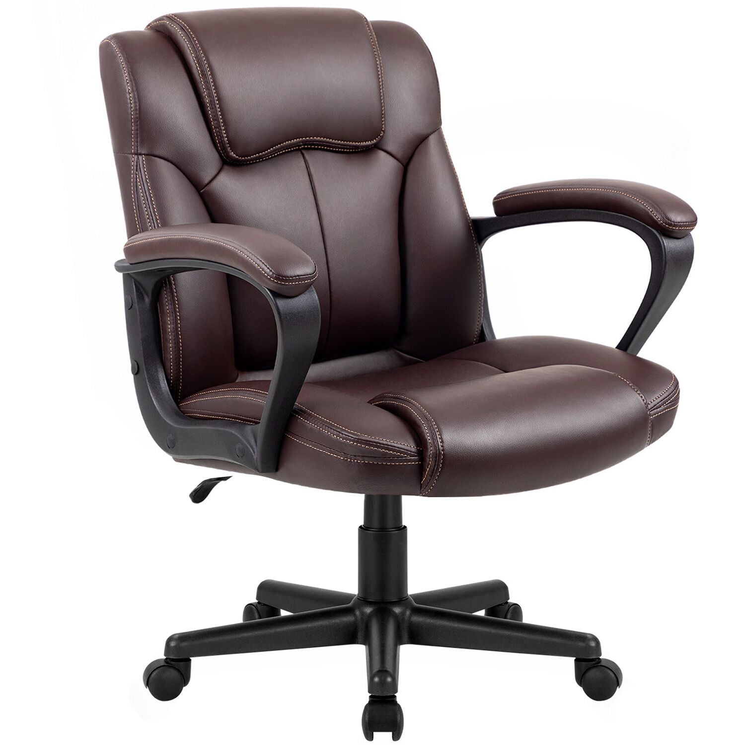 homall-office-leather-chair-b-rostuhl-schwarz-pu-leder image 1