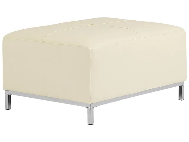 beliani-oslo-ottomane-hellbeige-echtleder-71x95cm-gesteppt image 1
