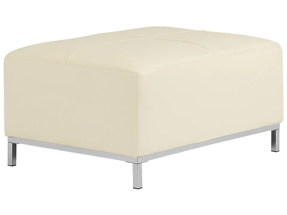 beliani-oslo-ottomane-hellbeige-echtleder-71x95cm-gesteppt image 1