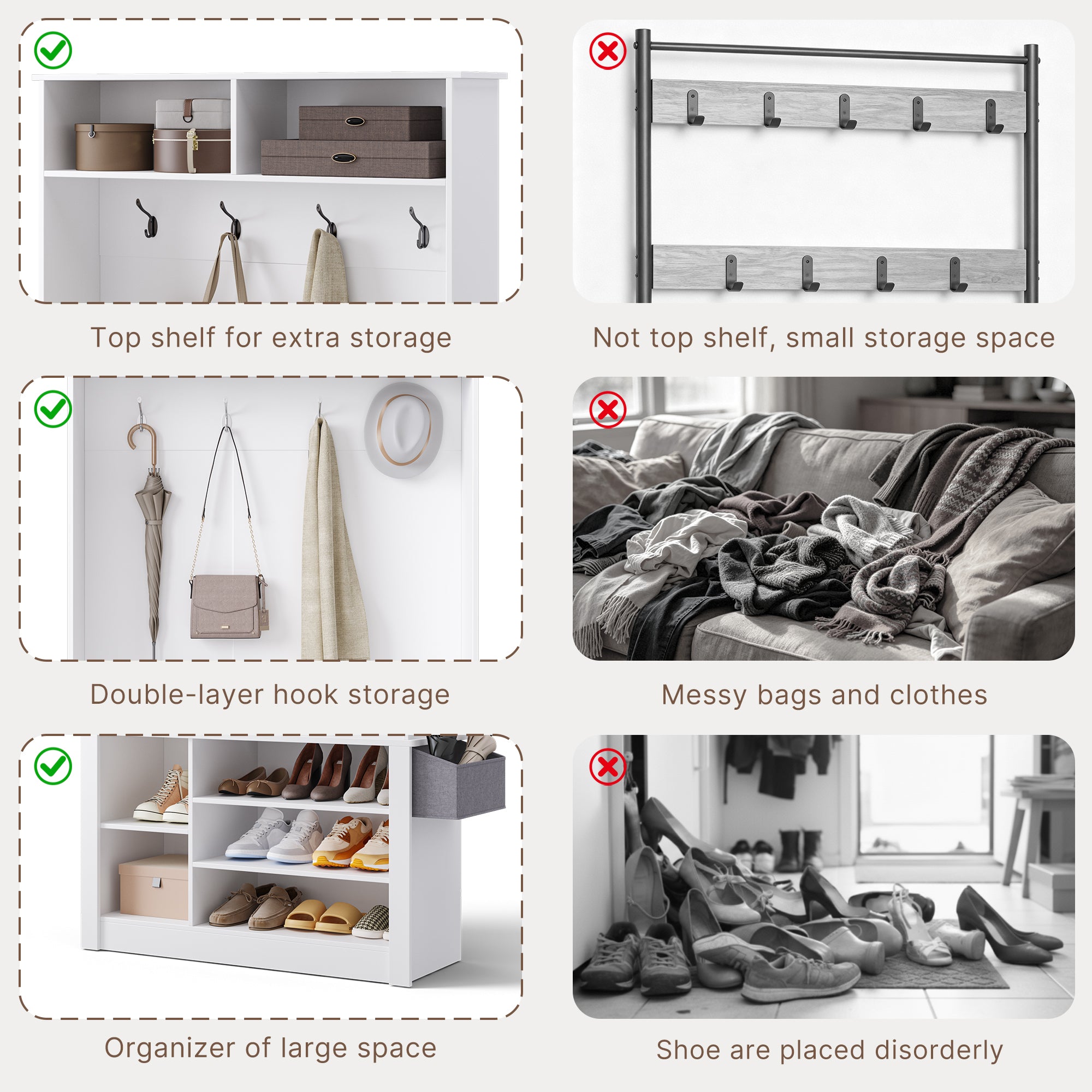 bealife-fs29-garderobenschrank-wei-mit-schuhregal-und-haken image 5