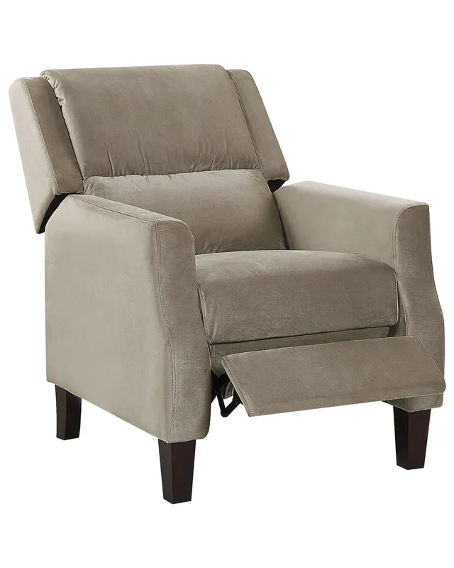 beliani-egersund-fernsehsessel-samt-taupe-beige-verstellbar image 1