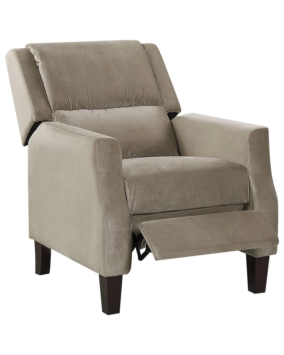 beliani-egersund-fernsehsessel-samt-taupe-beige-verstellbar image 1
