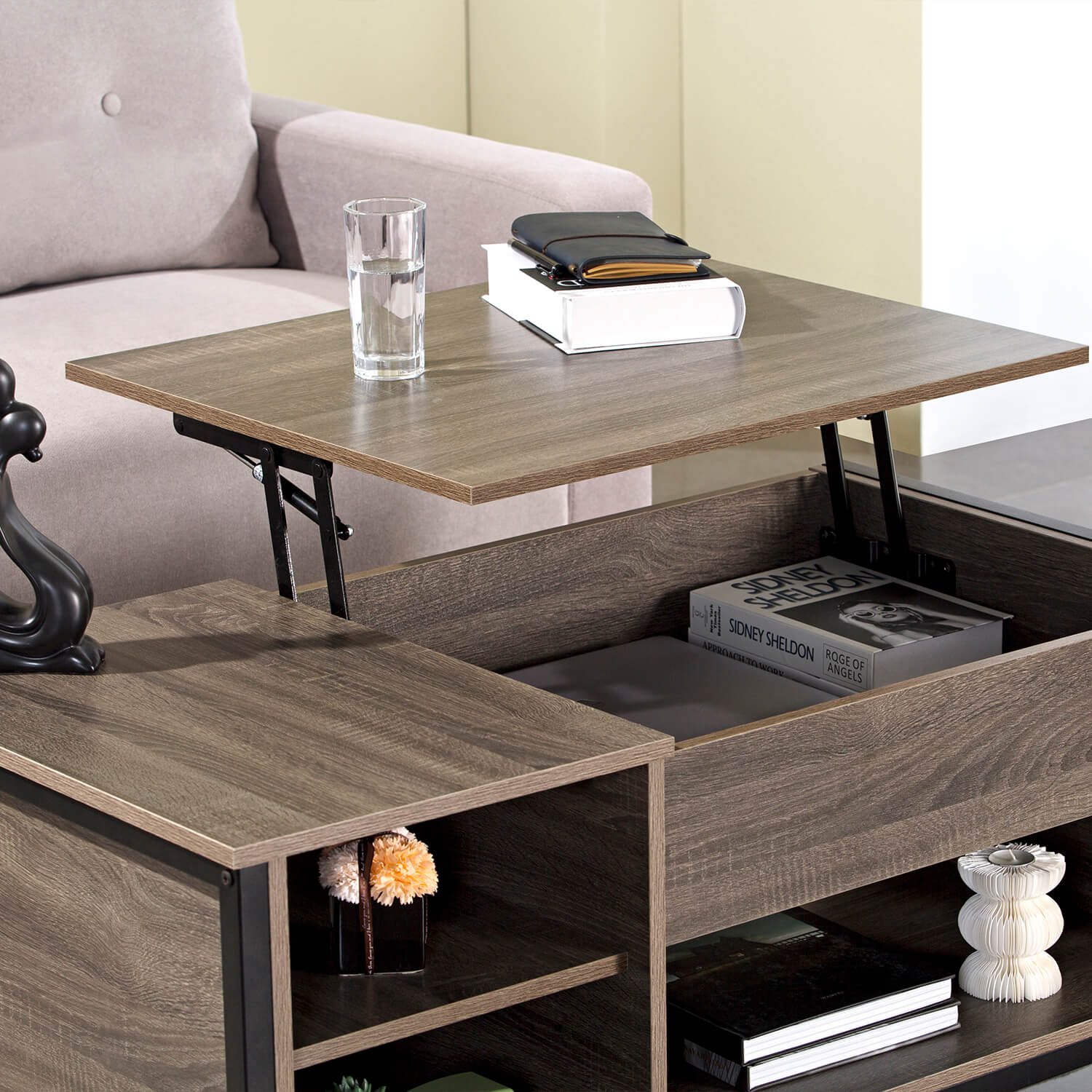 homall-couchtisch-mit-lift-top-schwarz-stauraum image 5