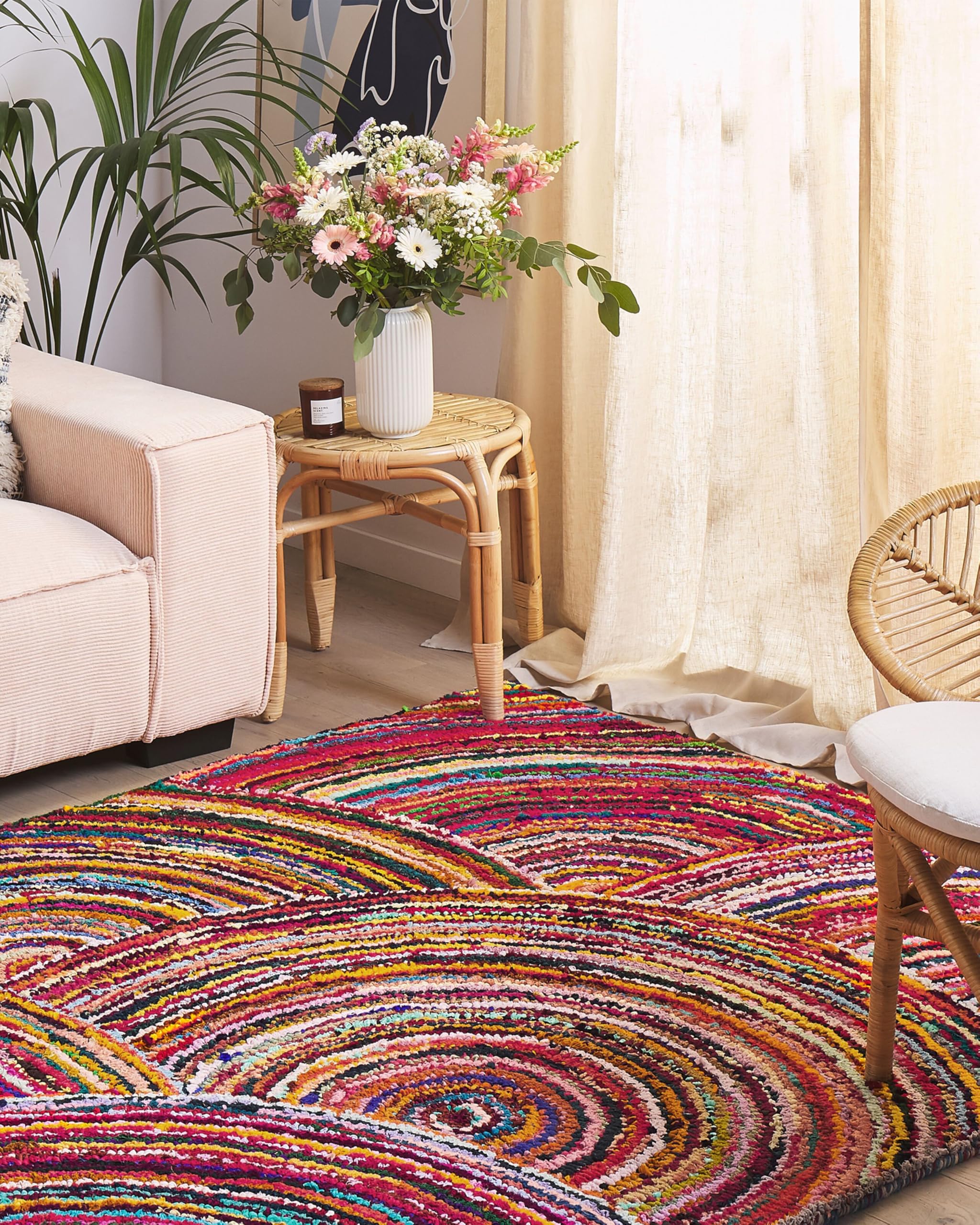 beliani-kozan-teppich-160x230-cm-bunt-kreise-hochflor image 2