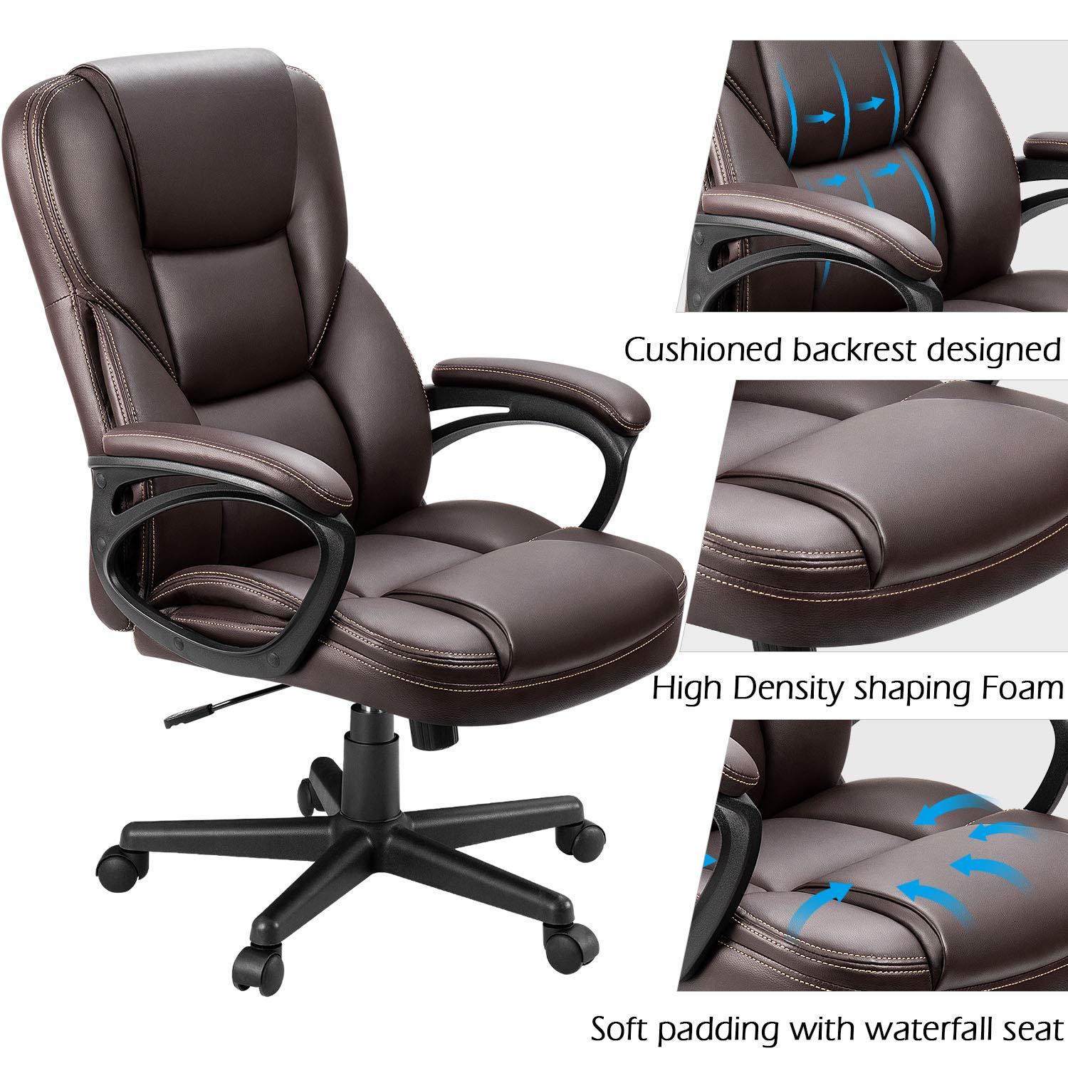 homall-office-leather-chair-b-rostuhl-schwarz-kunstleder-hochlehner-2 image 3