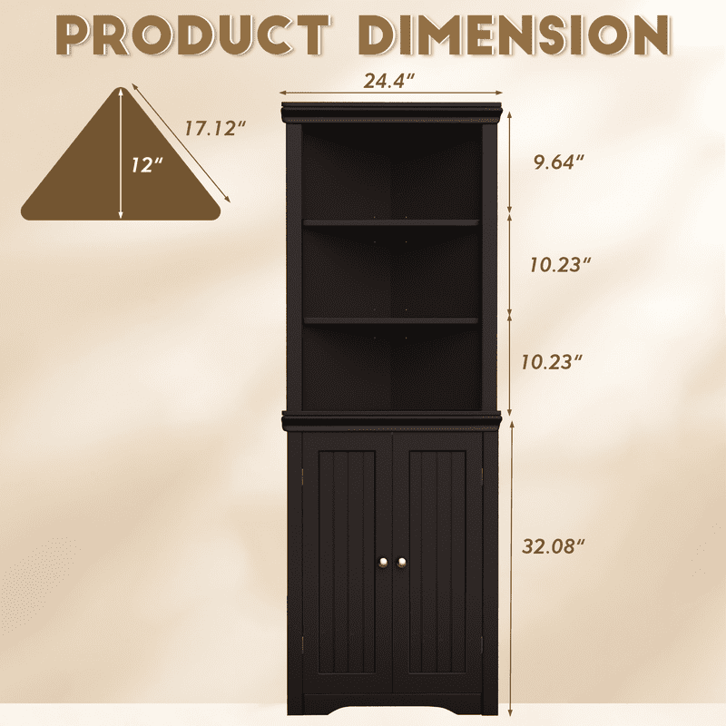 homall-shelf-eckschrank-wei-hoch-mit-t-ren-und-b-den image 7