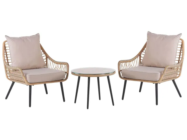 beliani-laureto-balkonset-rattan-beige-3-teilig image 1