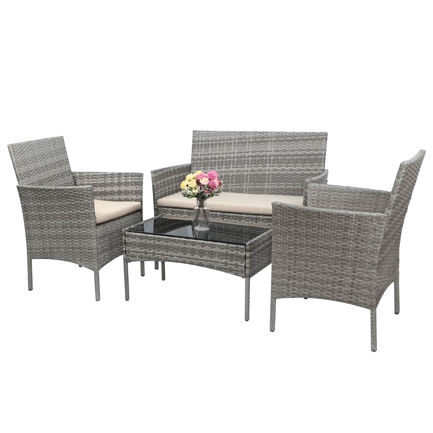 homall-patio-furniture-stuhl-set-4-tlg-rattan-balkon-schwarz image 4