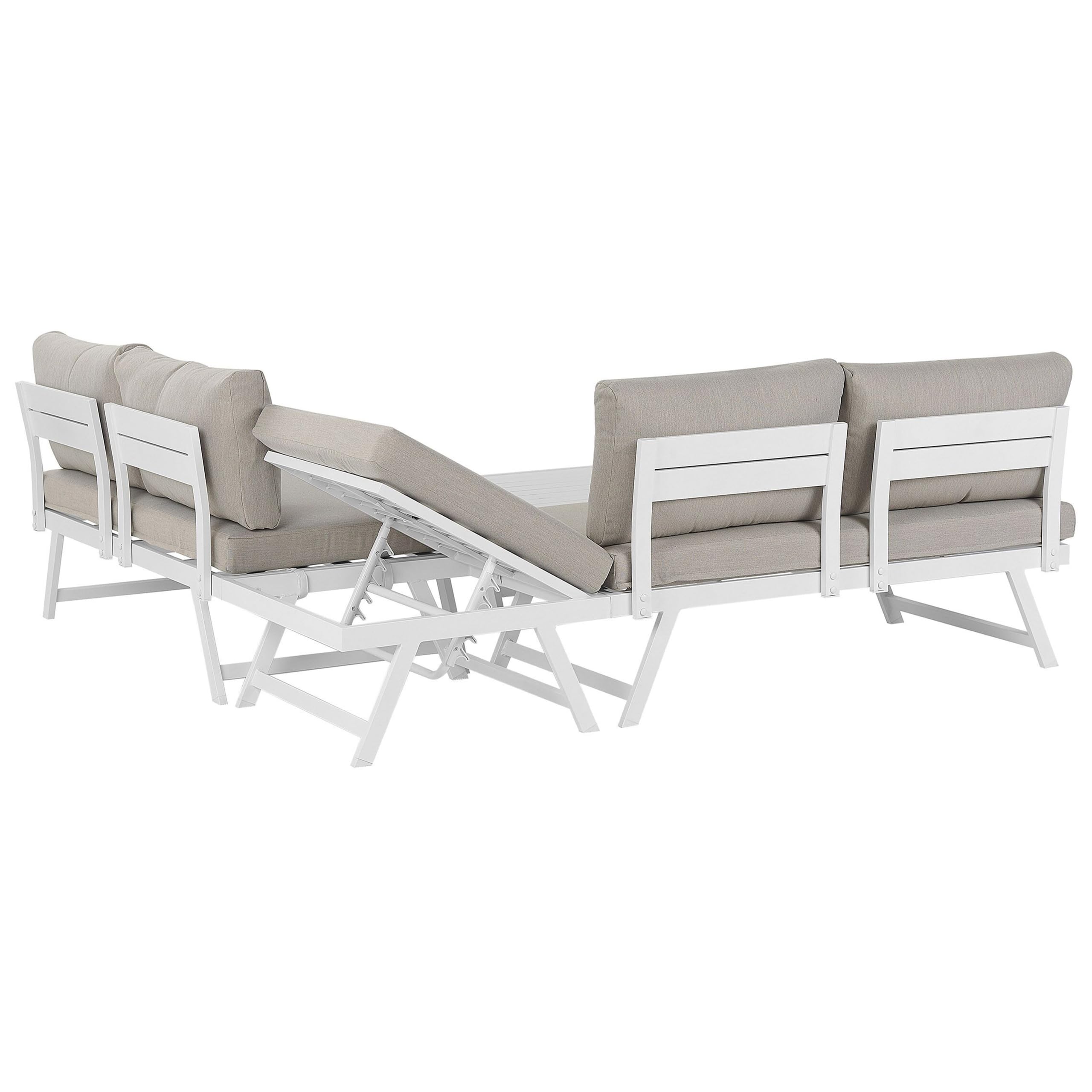 beliani-coccorino-sitzgruppe-aluminium-taupe-5-sitzer-verstellbar image 7