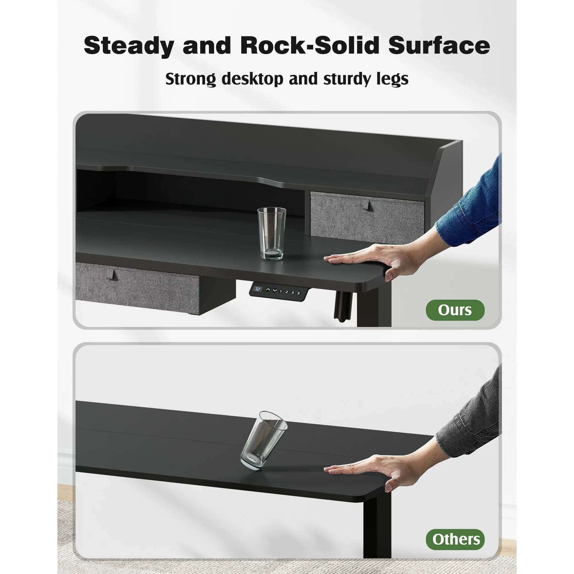 homall-standing-desk-stehschreibtisch-schwarz-140cm-elektrisch image 2