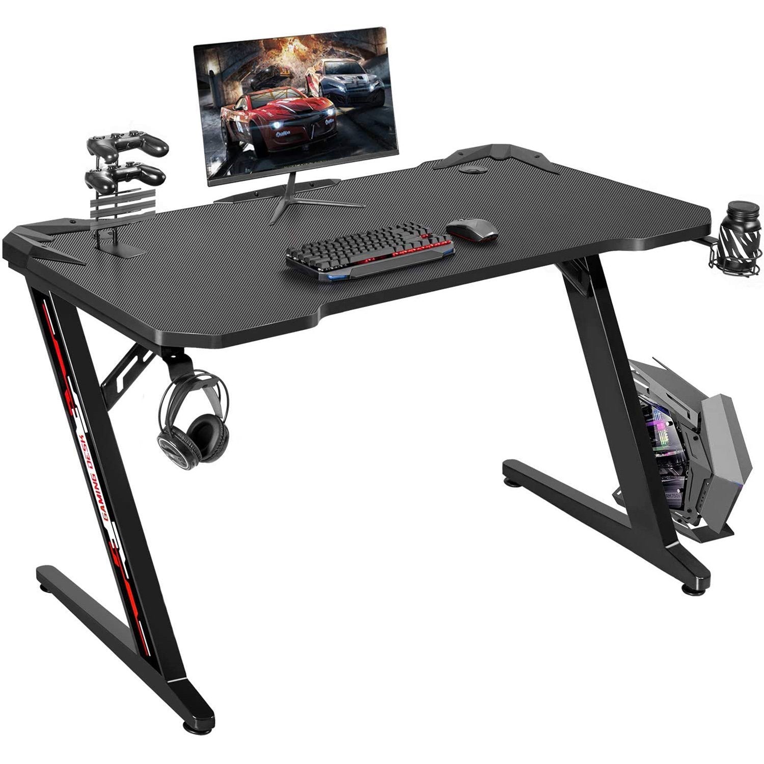 homall-gaming-desk-44-zoll-gaming-tisch-rot image 8