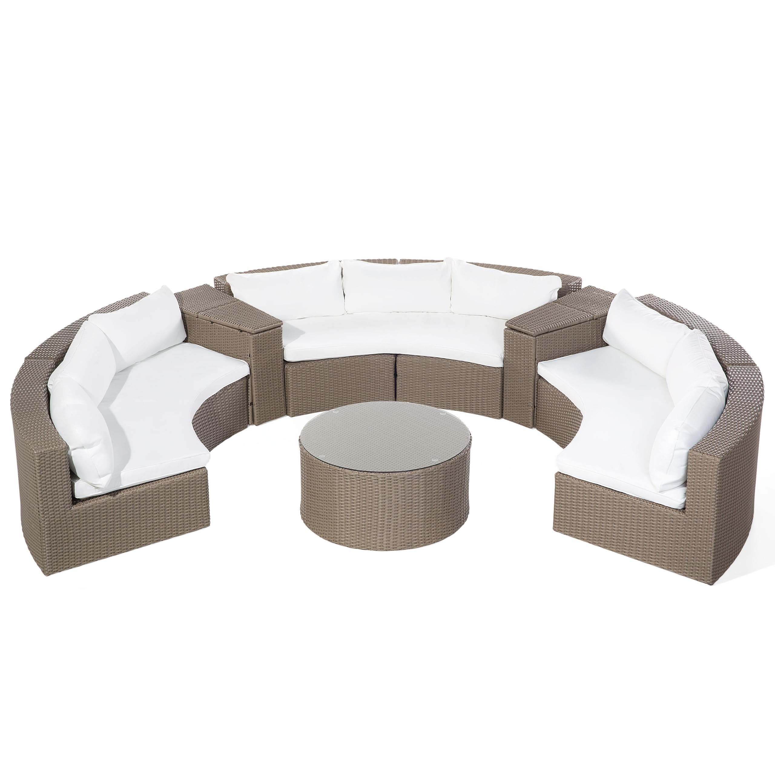beliani-severo-lounge-set-rattan-braun-rund-9-sitzer-glas image 4
