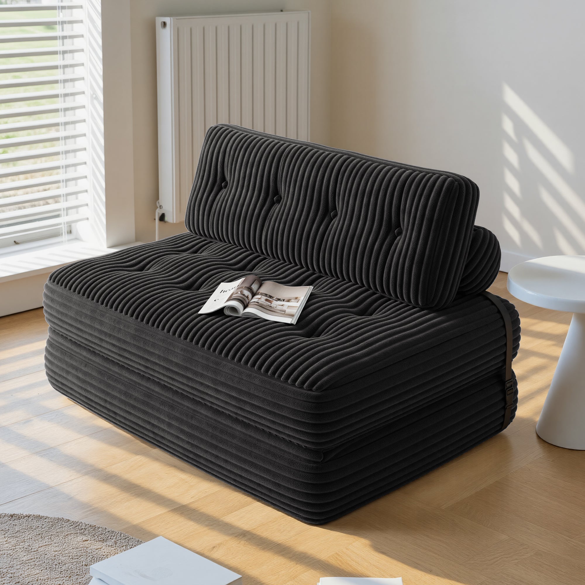 bealife-ar33-sitzsack-2-sitzer-schwarz-faltbar-cord image 2