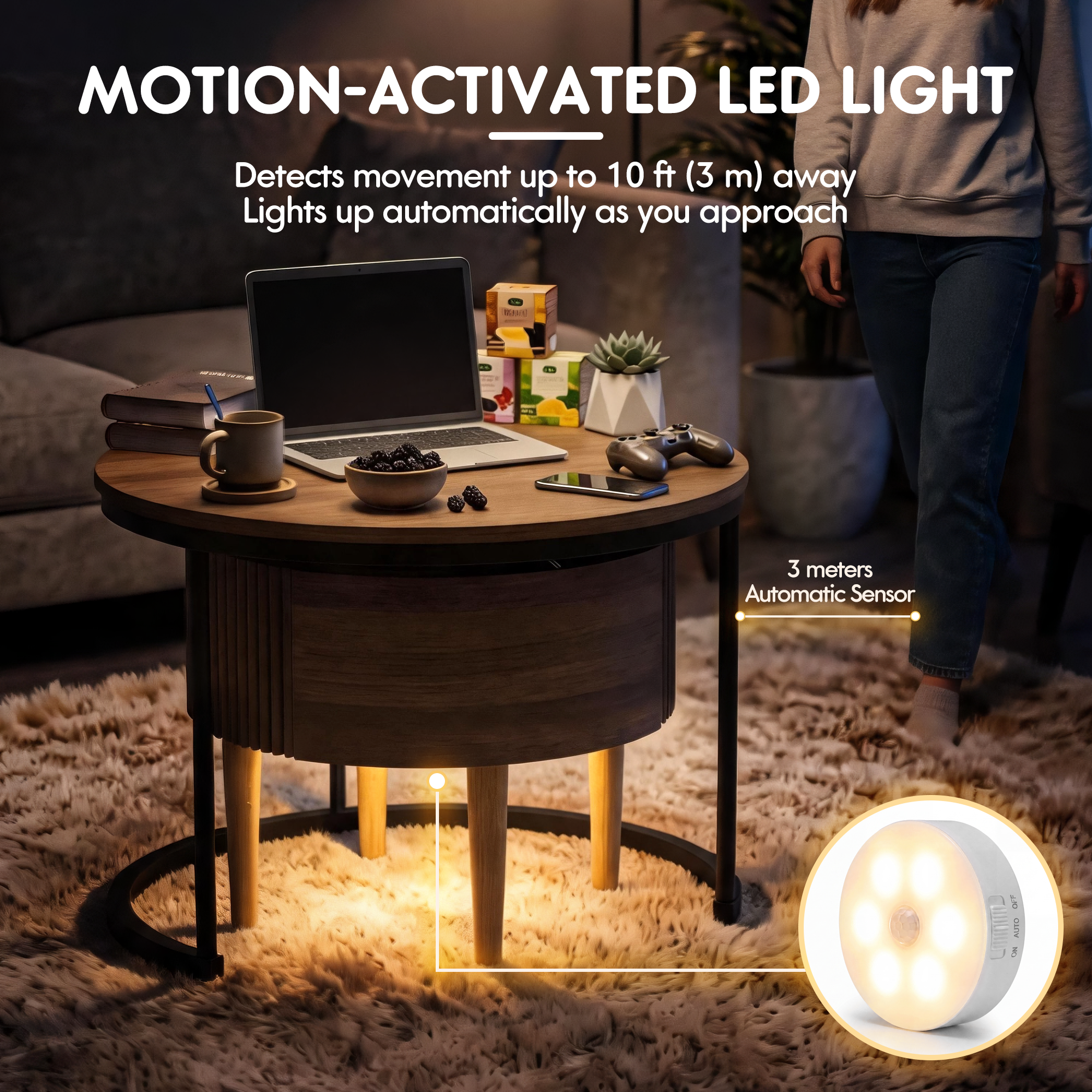 homall-coffee-table-couchtisch-set-2-tlg-walnuss-led image 2