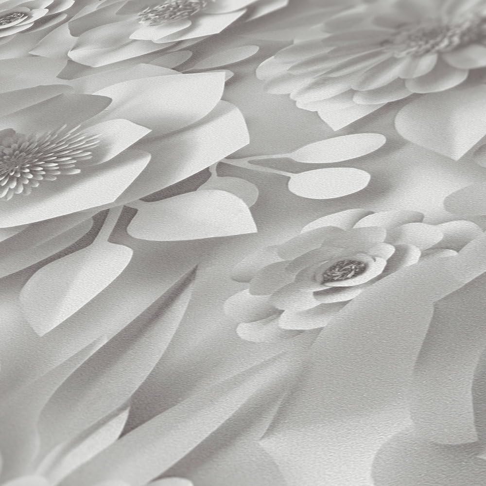 a-s-cr-ation-blumen-vliestapete-wei-grau-3d-optik-10-05m image 4