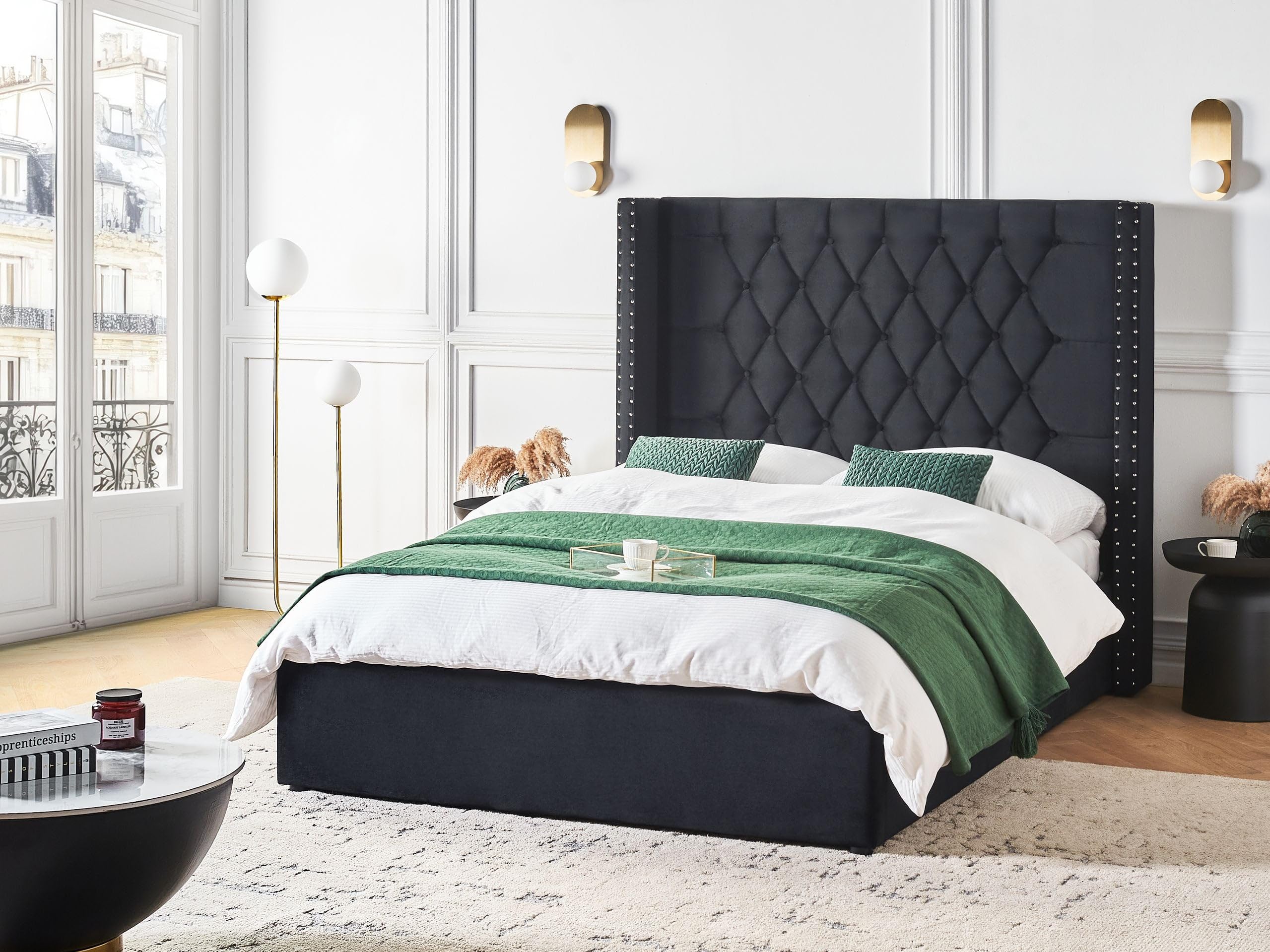 beliani-lubbon-bettkastenbett-140x200-schwarz-samt image 2