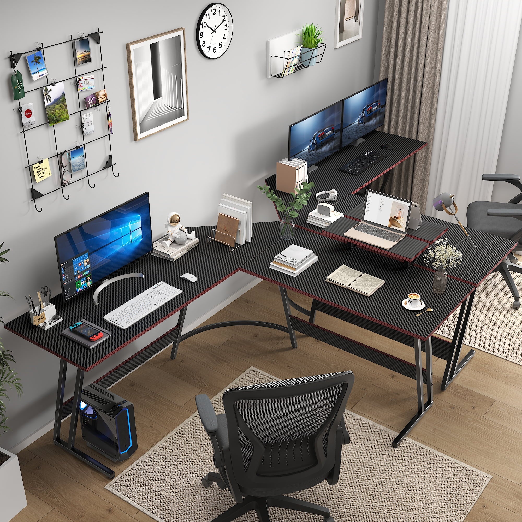 homall-gaming-desk-eckschreibtisch-l-form-66-zoll-schwarz image 4
