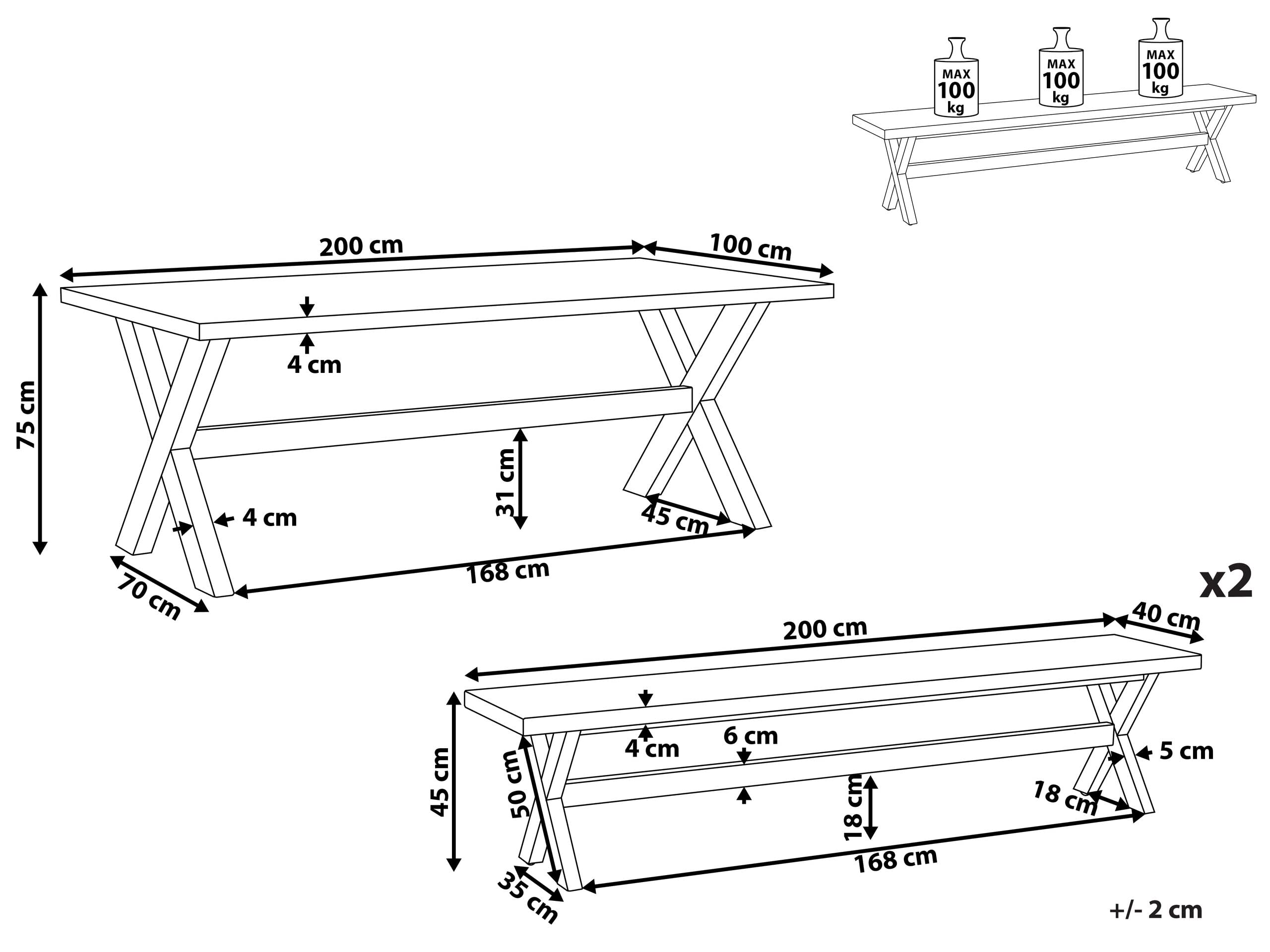 beliani-olbia-gartenset-tisch-200x100-2-b-nke-beton-akazie image 3