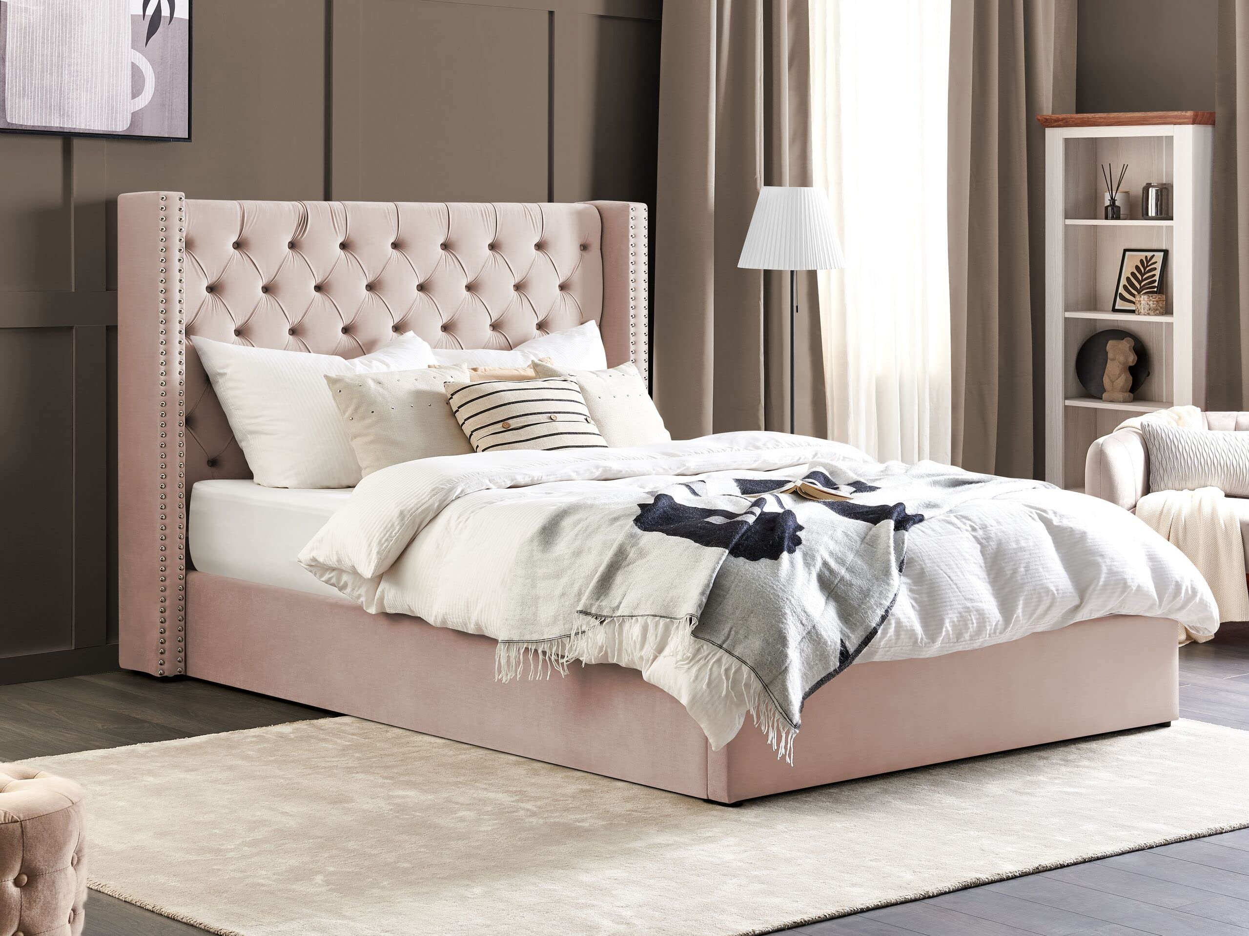beliani-lubbon-polsterbett-180x200-rosa-samt-mit-bettkasten image 2