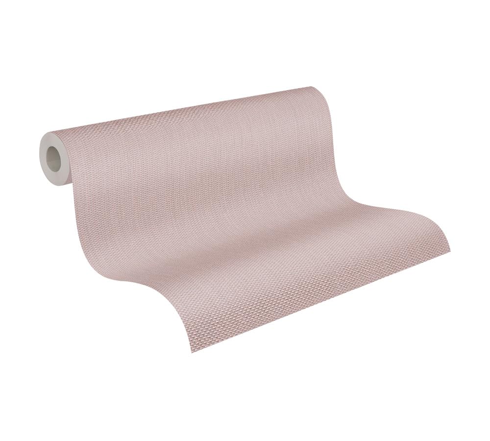 a-s-cr-ation-vliestapete-uni-rosa-silber-textiloptik-395528 image 1