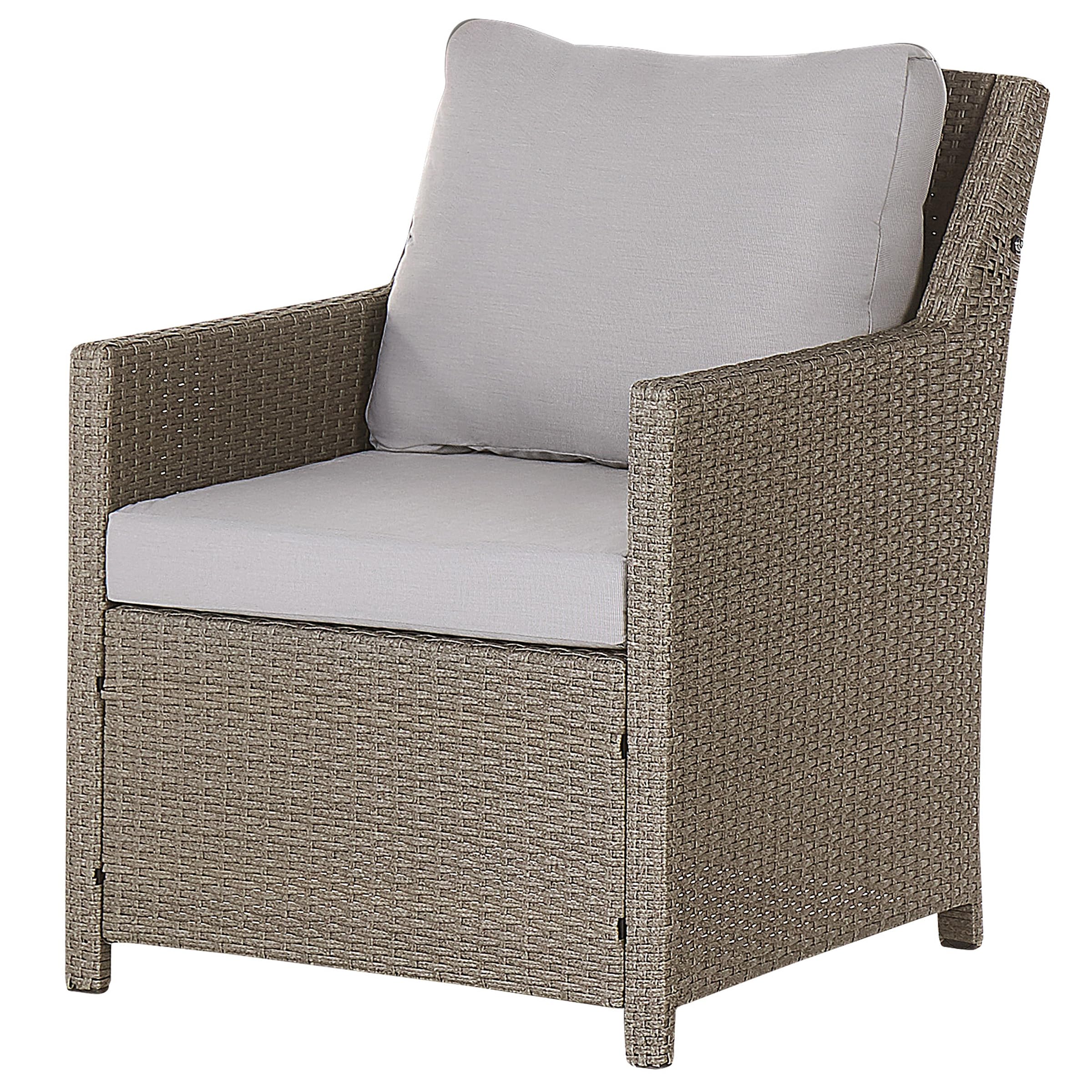 beliani-fonti-lounge-set-5-sitzer-taupe-polyrattan-graue-kissen image 7