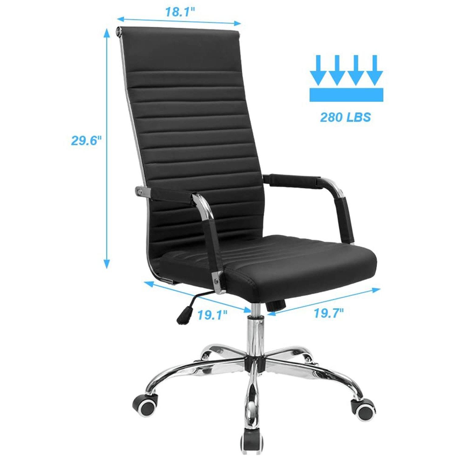 homall-office-leather-chair-b-rostuhl-schwarz-kunstleder image 7
