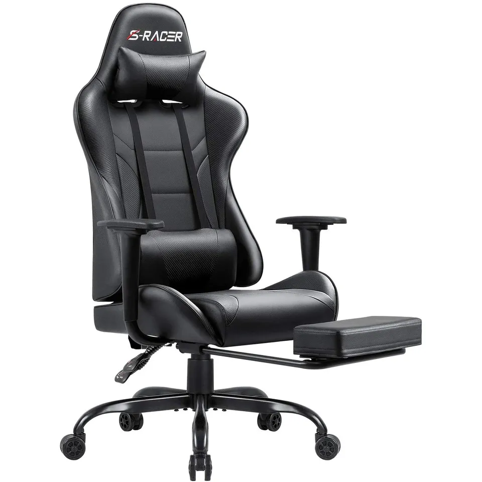 homall-gaming-chair-gamer-stuhl-schwarz-massage image 1