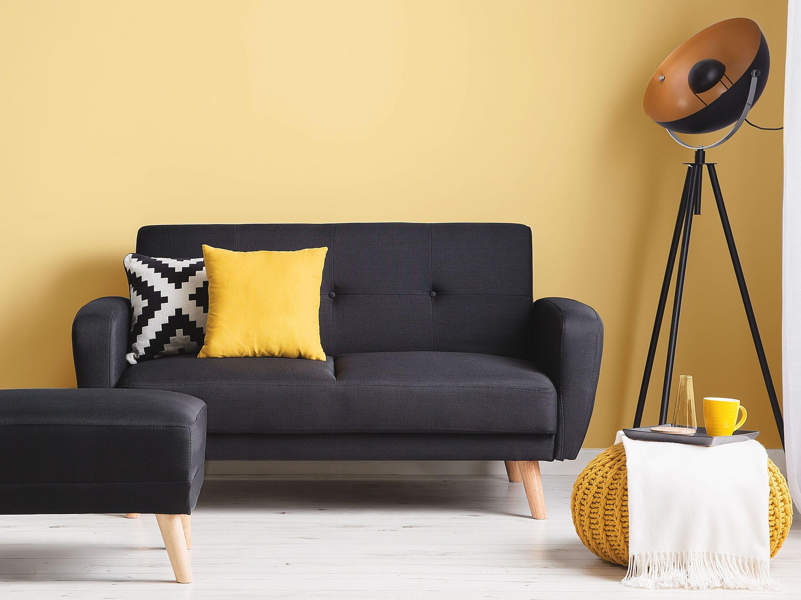 beliani-florli-2-sitzer-schlafsofa-schwarz-155-cm-stoff image 2
