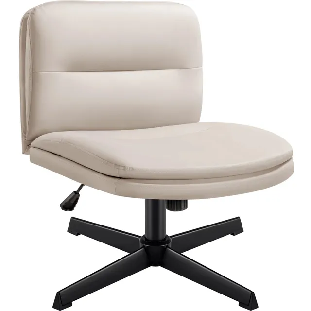 homall-office-leather-chair-b-rostuhl-beige-ohne-rollen image 1