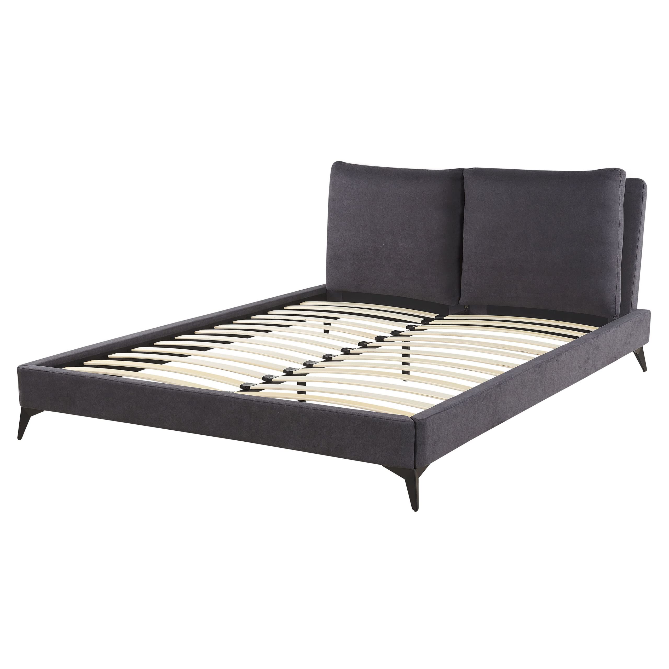 beliani-melle-polsterbett-160x200-dunkelgrau-chenille-lattenrost image 6