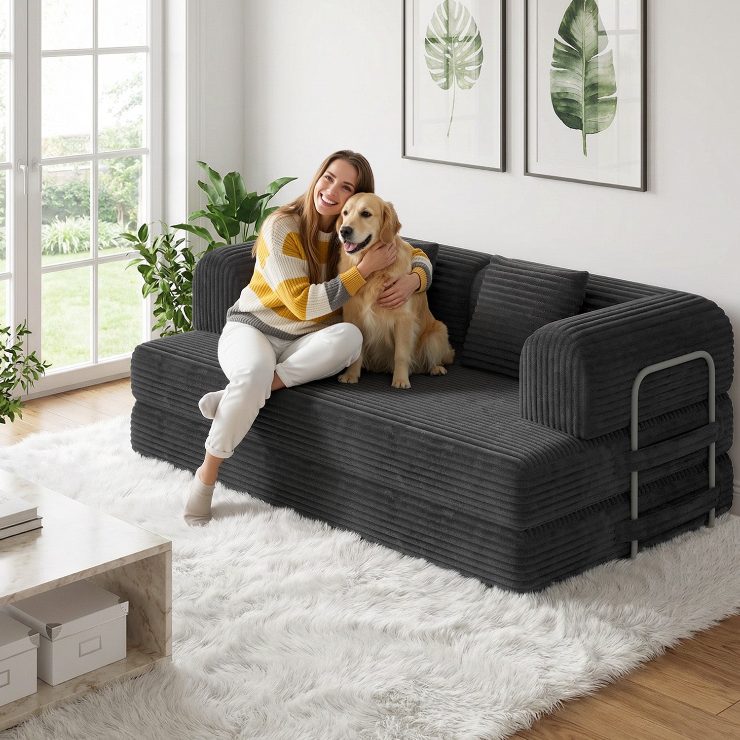 bealife-ar62-schlafsofa-160cm-cord-schwarz-mit-schlaffunktion image 7